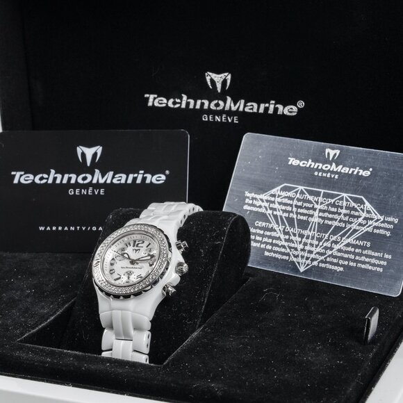 Technomarine White Geneve Technodiamond Porcelain Watch - Picture 10 of 10